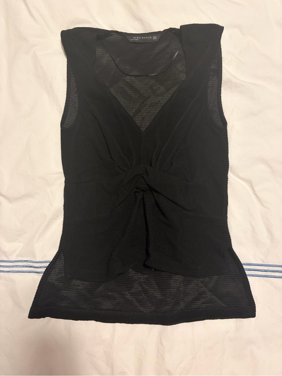 Zara Tops - Zara Black Twisted Front Sleeveless Blouse